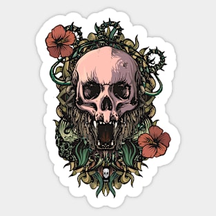 Skull in jungle Sticker